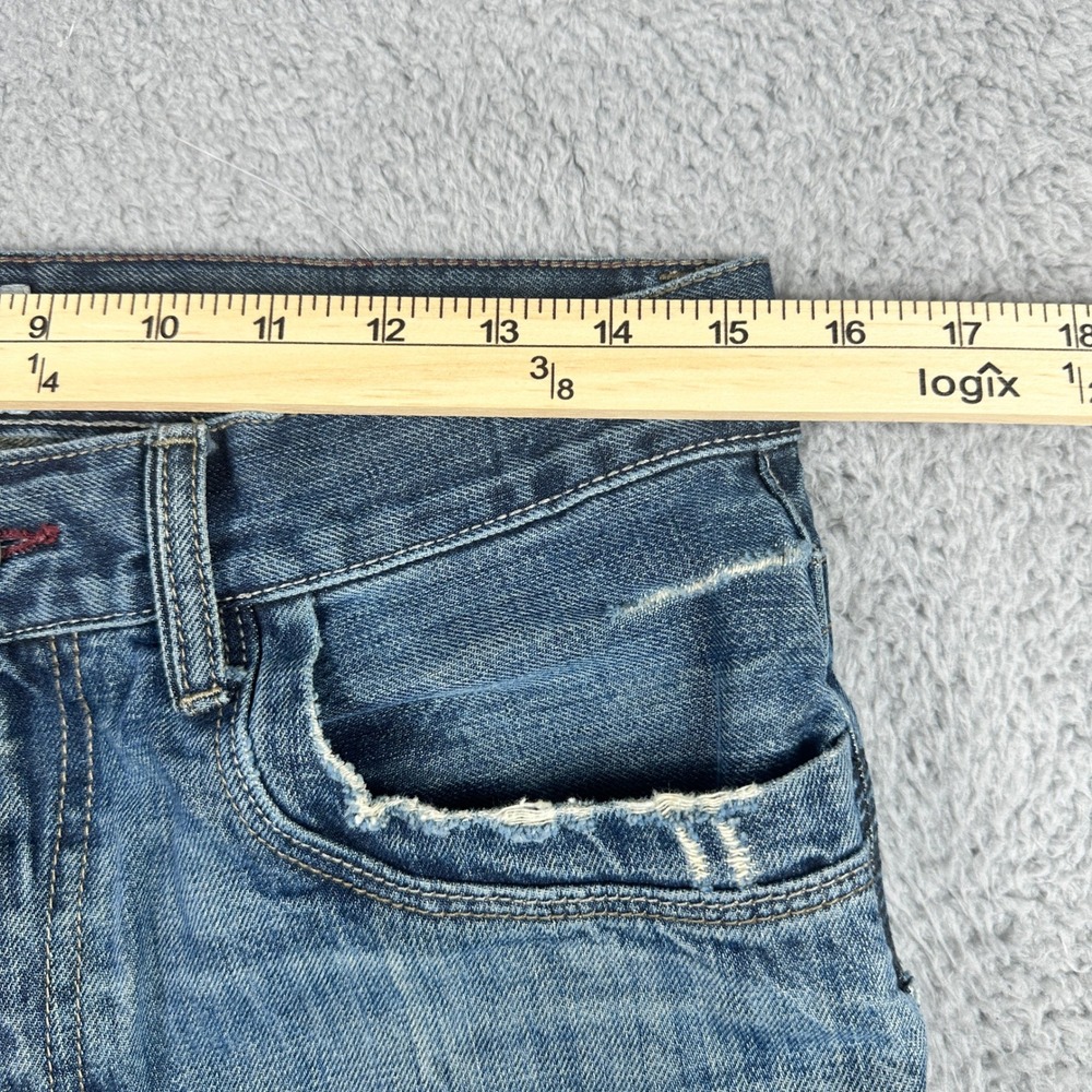 Aeropostale Essex Straight Leg Jeans Mens 30x30 Blue Distressed Ripped Y2K - Picture 7 of 11